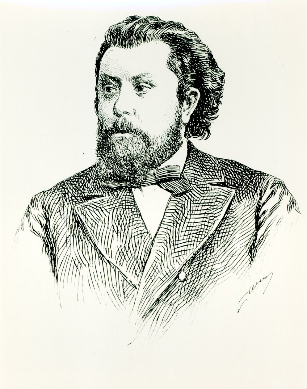 Modest Petrovich Moussorgsky (1835-81), ilustrace z LHistoire de la Musique en Russie od Alberta Soubiese, vydané v Paříži, 1898 od French School