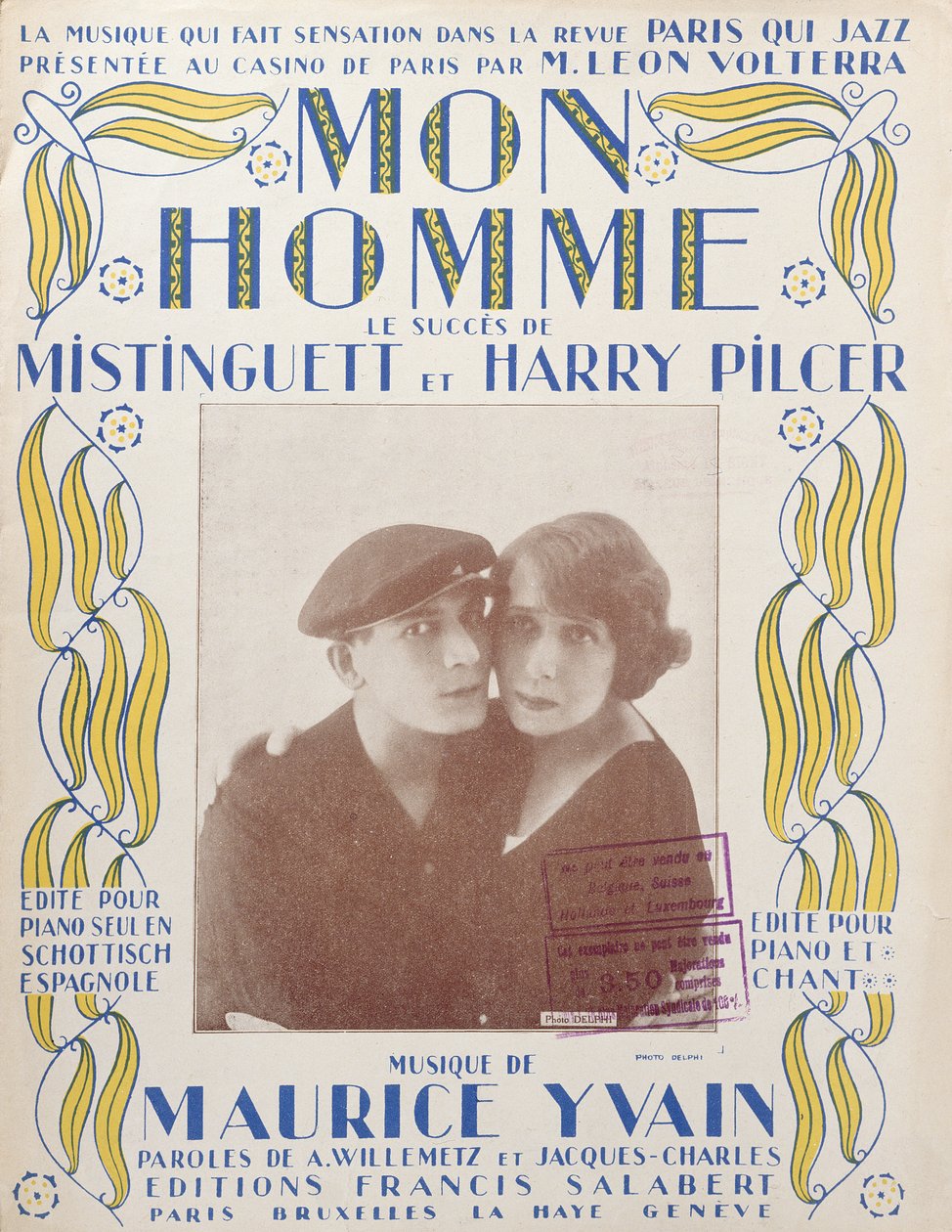 Mon Homme, obal partitury písně Mistinguett a Harryho Pilcera, 1920 od French School