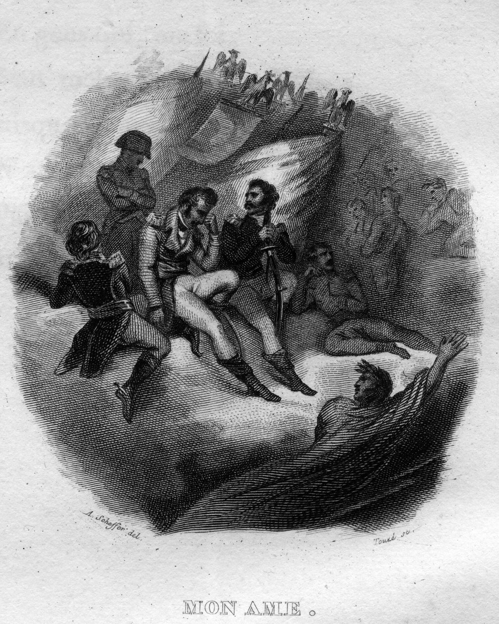 Mon soul Chanson de Beranger v „“Oeuvres Completes““ (1834) od Pierra Jeana de Berangera (1780-1857), francouzského básníka a skladatele. od French School