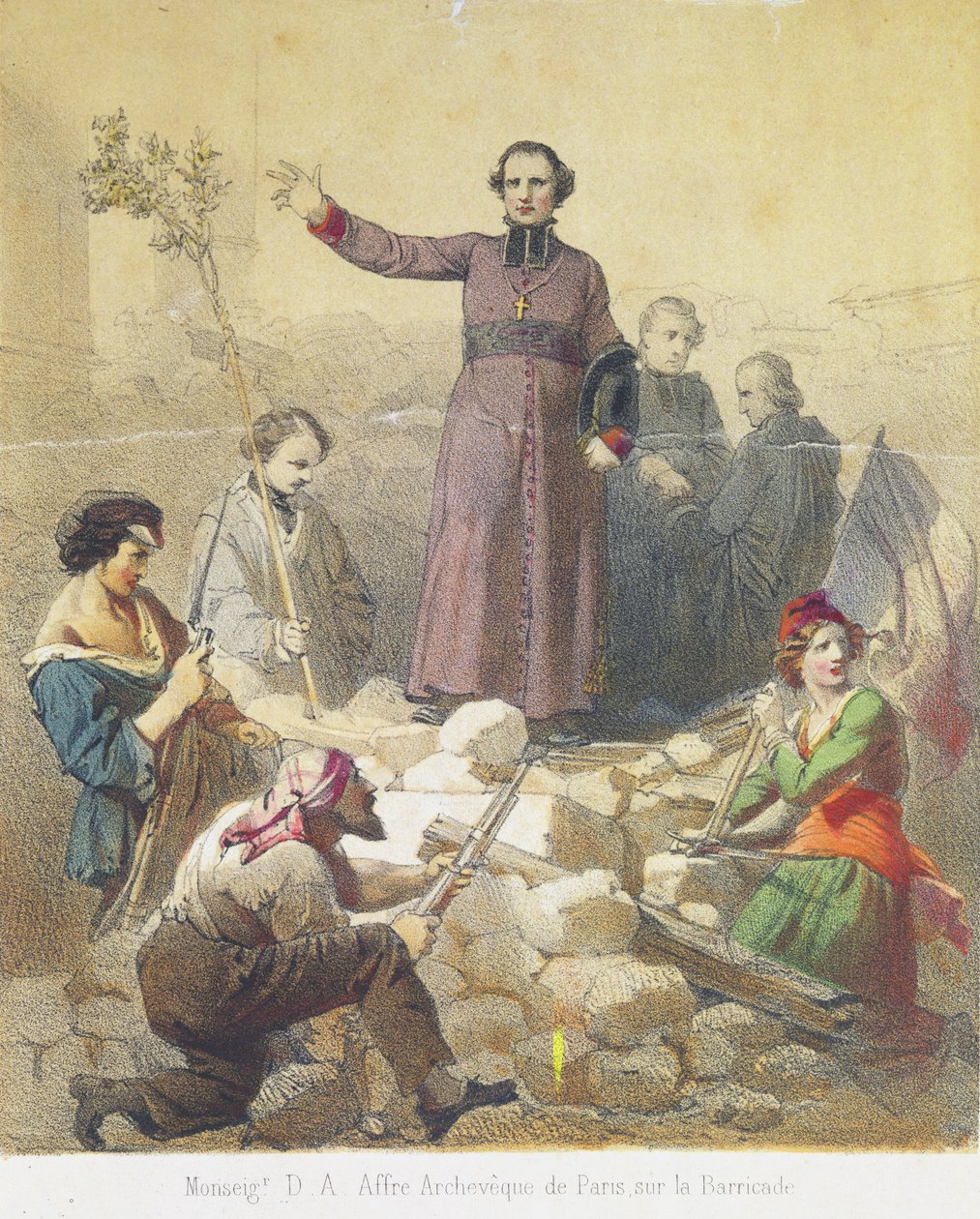 Monseigneur Affre (1793-1848) 25. června 1848 od French School