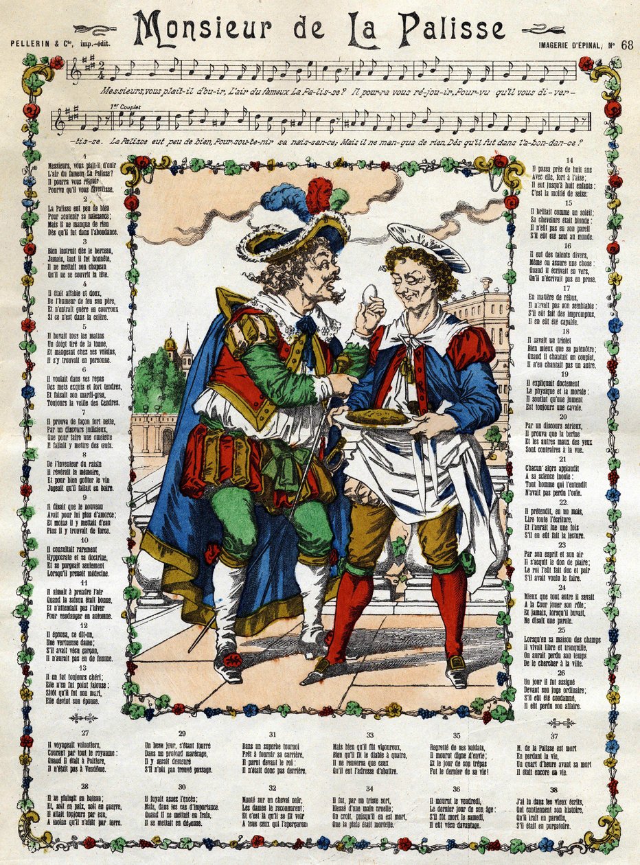 Monsieur de la Palisse. Obrázek Epinal z 19. století od French School