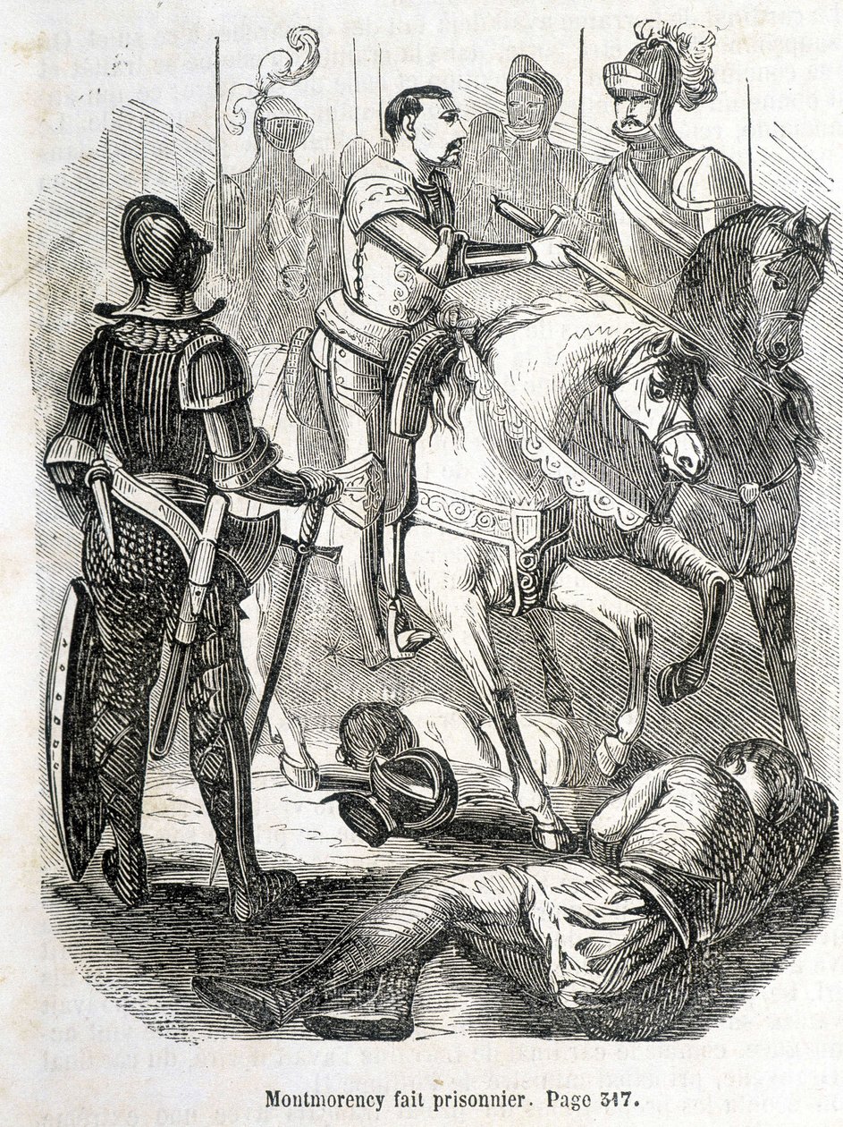 Montmorency uvězněn v Pavie (1525) - v „Histoire de France“ od L.-P. Anquetil od French School