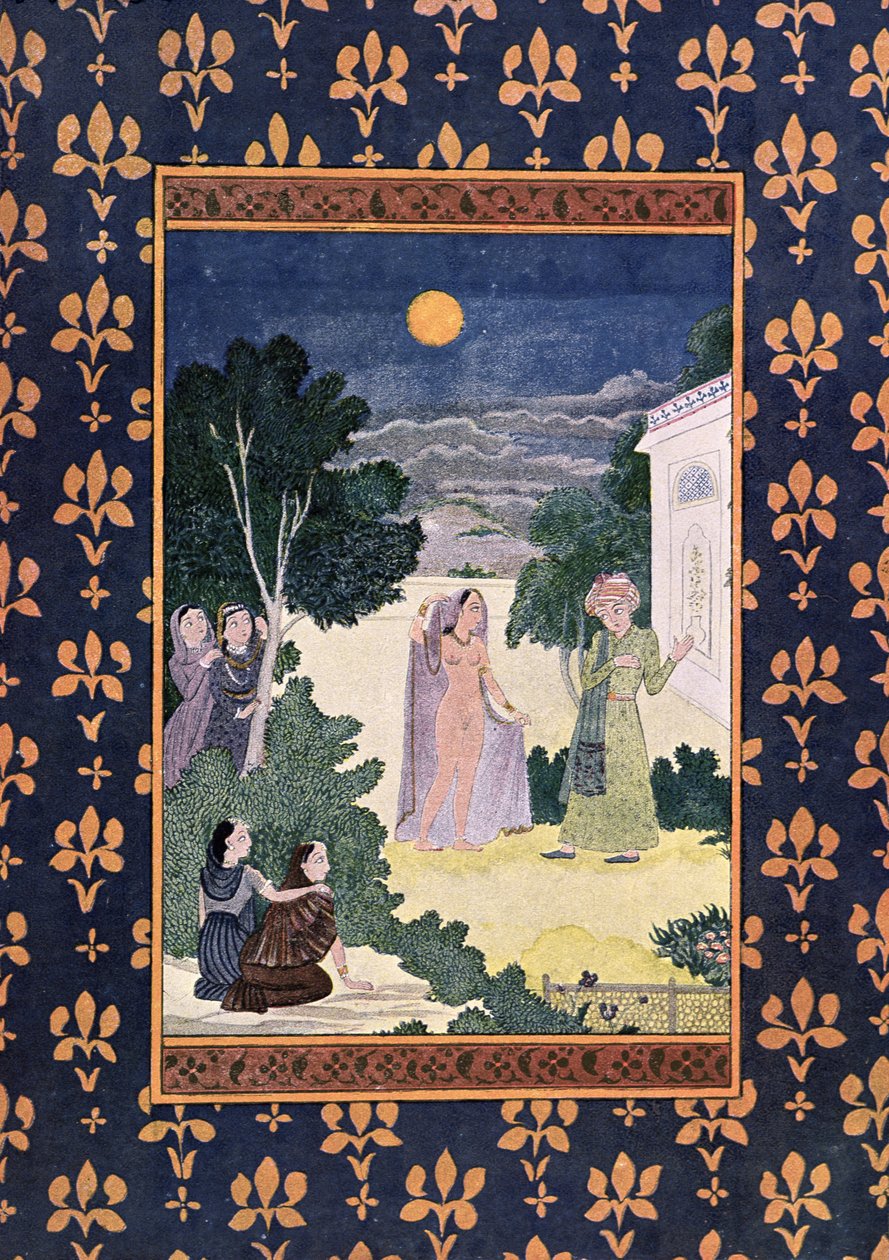 Měsíc krásy, ilustrace pro The Arabian Nights, 1895 (barevná rytina) od French School