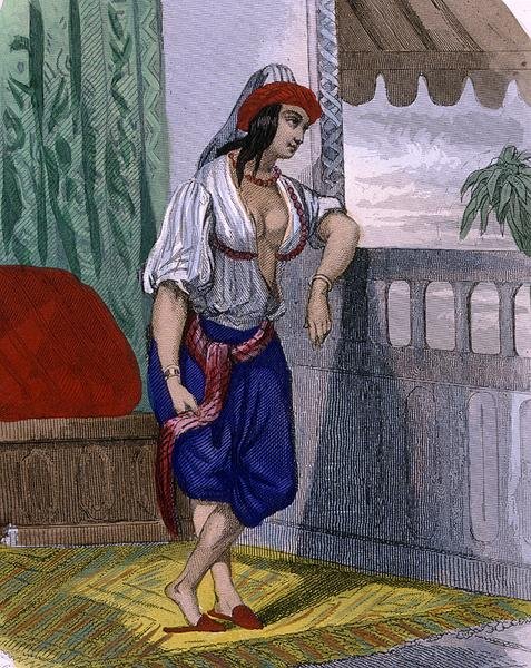 Maurská žena, kolem roku 1840 (barevná rytina) od French School