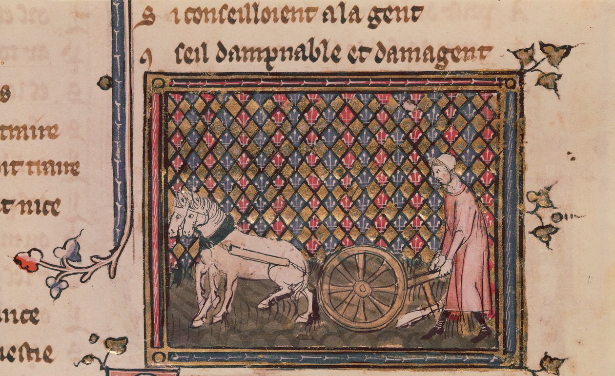 Ms.1044 f.21v The Man Obliged to Work for a Living, from Ovide Moralise napsal Chretien Legouais od French School