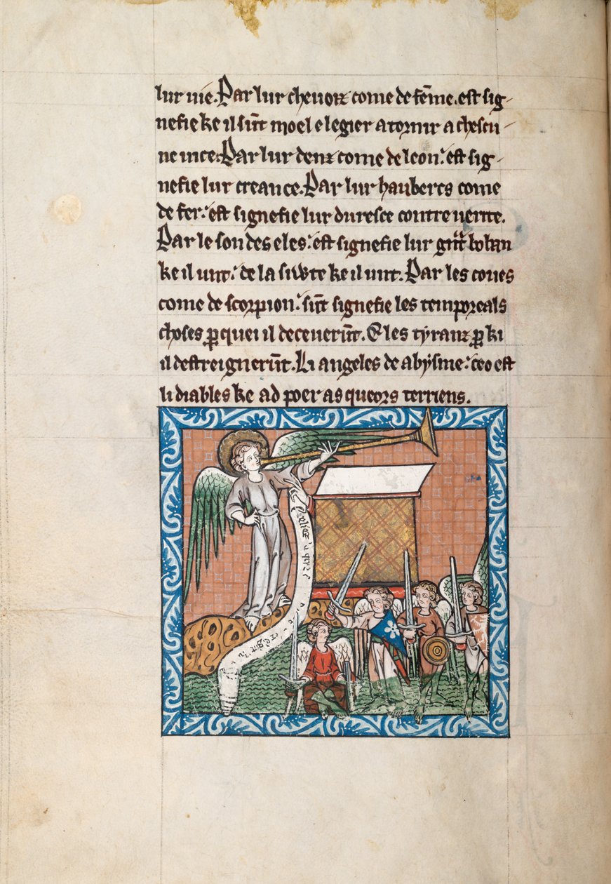 Ms65 f31v, Komentář k Apokalypse svatého Jana, konec 13. století (pero, inkoust a tempera na pergamenu) od French School