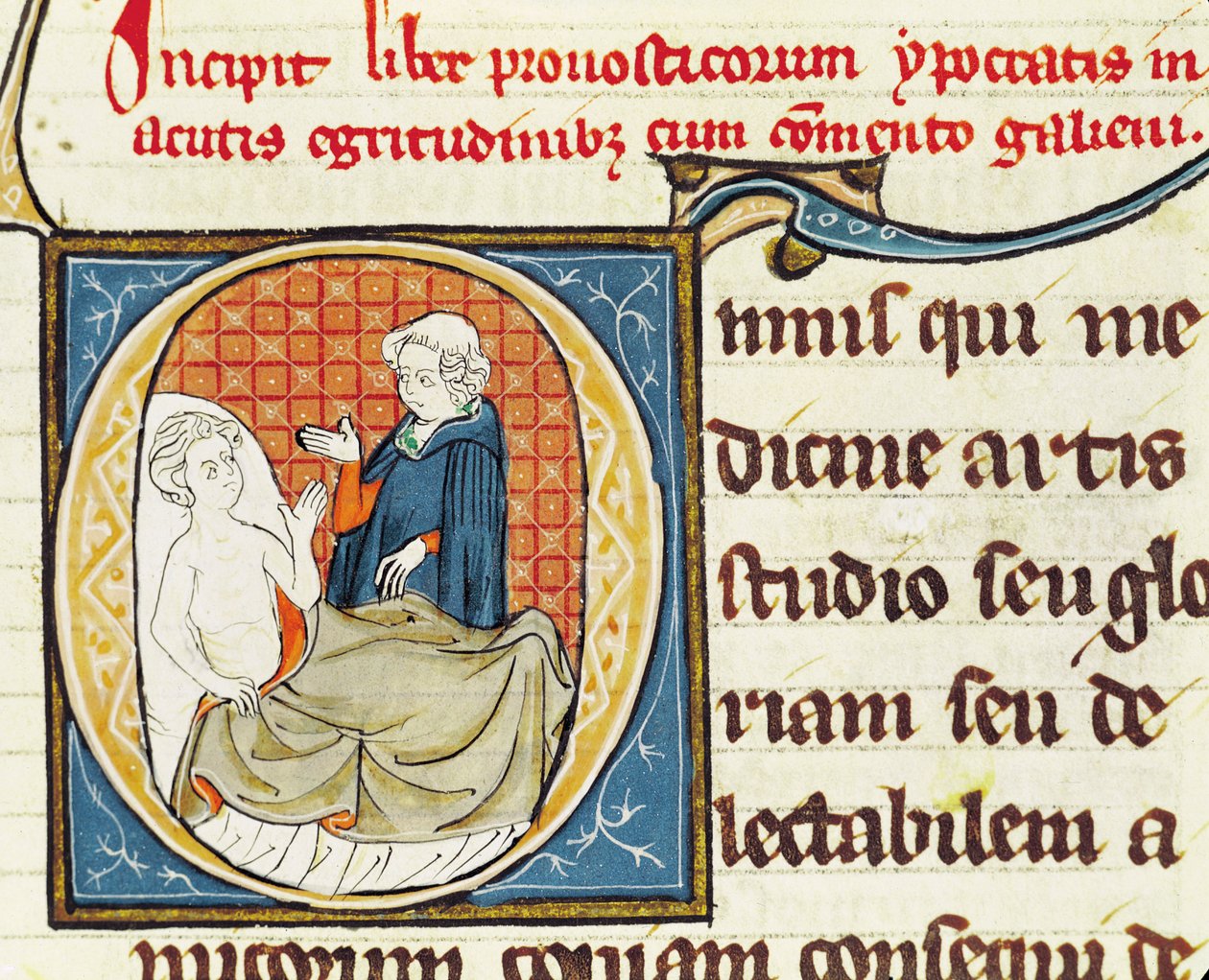 Ms 1003 fol.79 Lékař diagnostikující pacienta, z Oeuvres de Galien od Claudia Galena (c.130-c.201) od French School