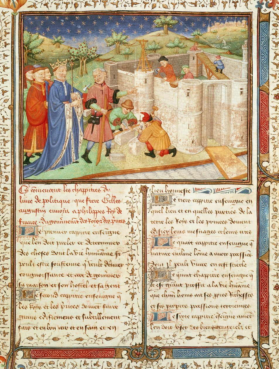 Ms 1015 fol.1 Ilustrace z Vlády králů a princů od French School