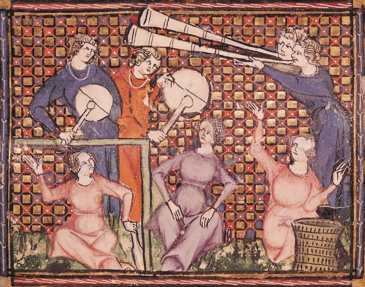 Ms 1044 fol.103v Musicians, from Ovide Moralise napsal Chretien Legouais od French School