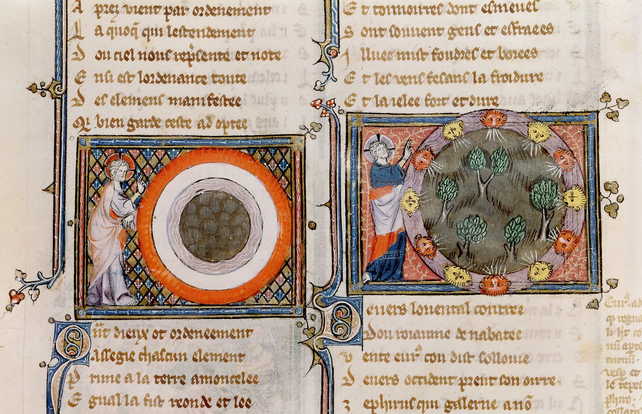 Ms 1044 fol.17v The Creation, from Ovide Moralise napsal Chretien Legouais od French School