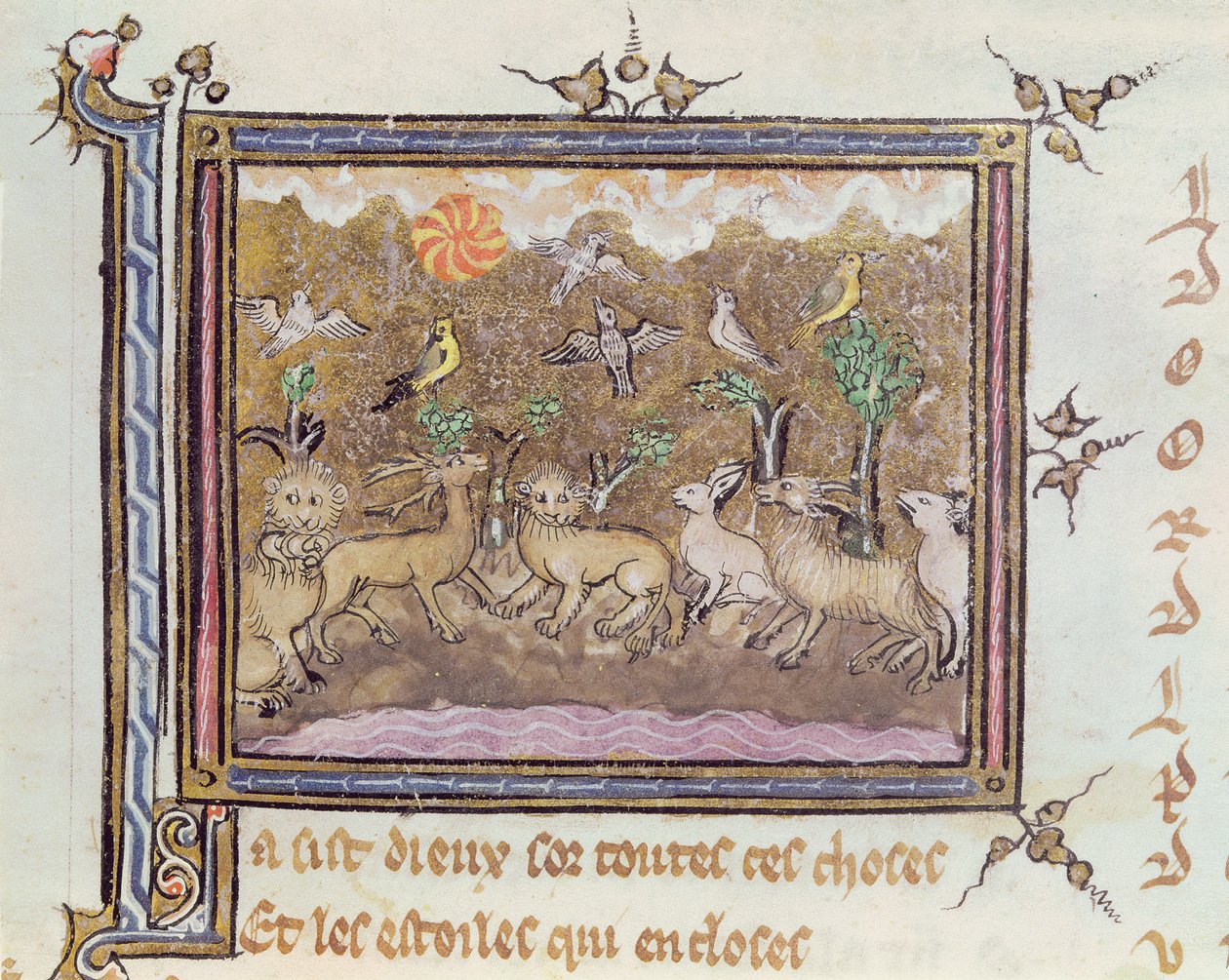 Ms 1044 fol. 18 The Creation of the Animals, from Ovide Moralise napsal Chretien Legouais od French School