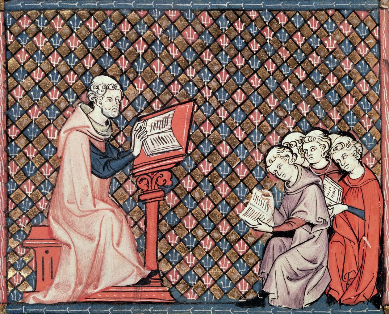 Ms 1044 fol.73v Lekce filozofie z Ovide Moralise napsal Chretien Legouis od French School