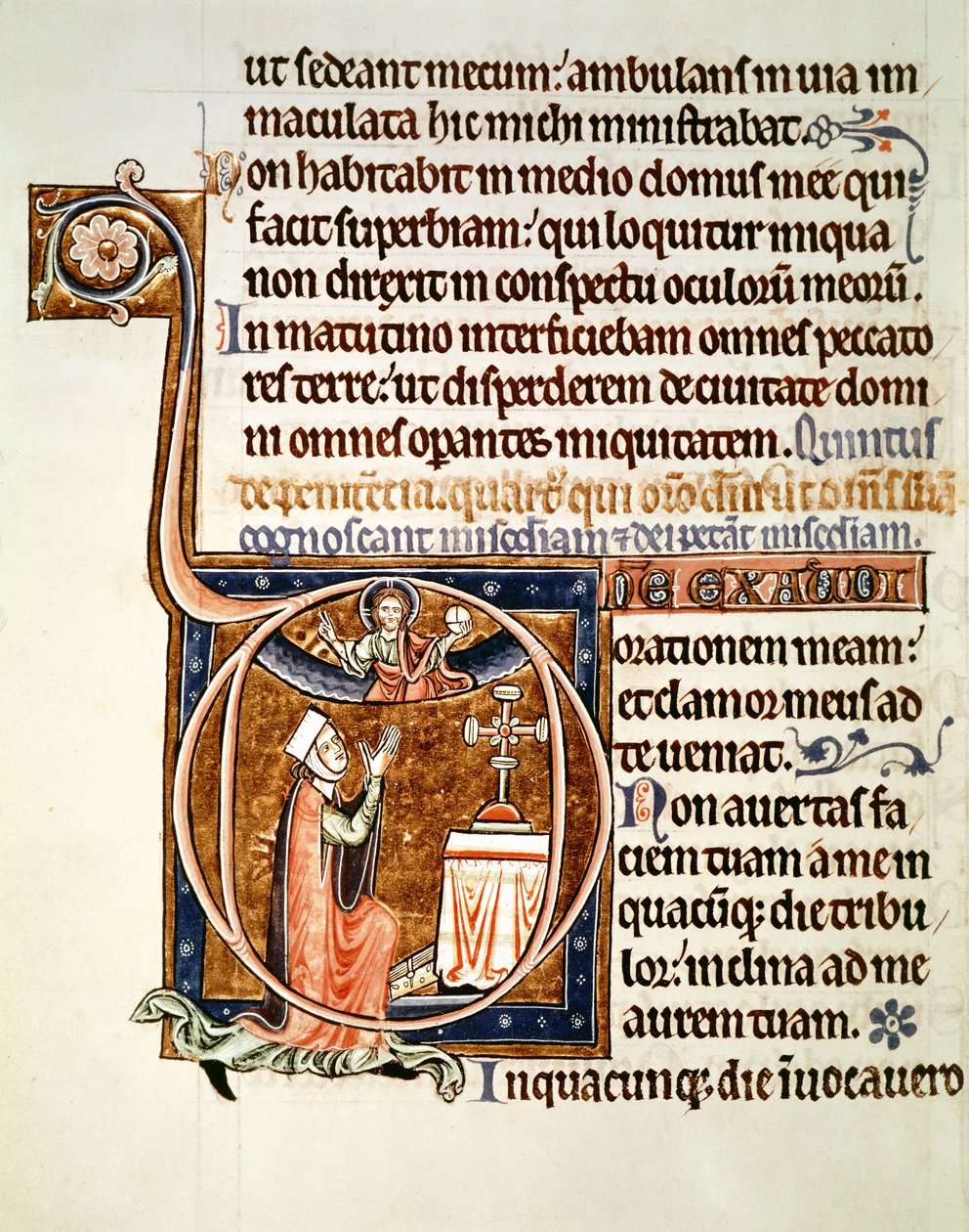 Ms 1186 f.122v Iluminovaná stránka, z žaltáře svatého Ludvíka a Blanche Kastilské, 1225-1250 od French School
