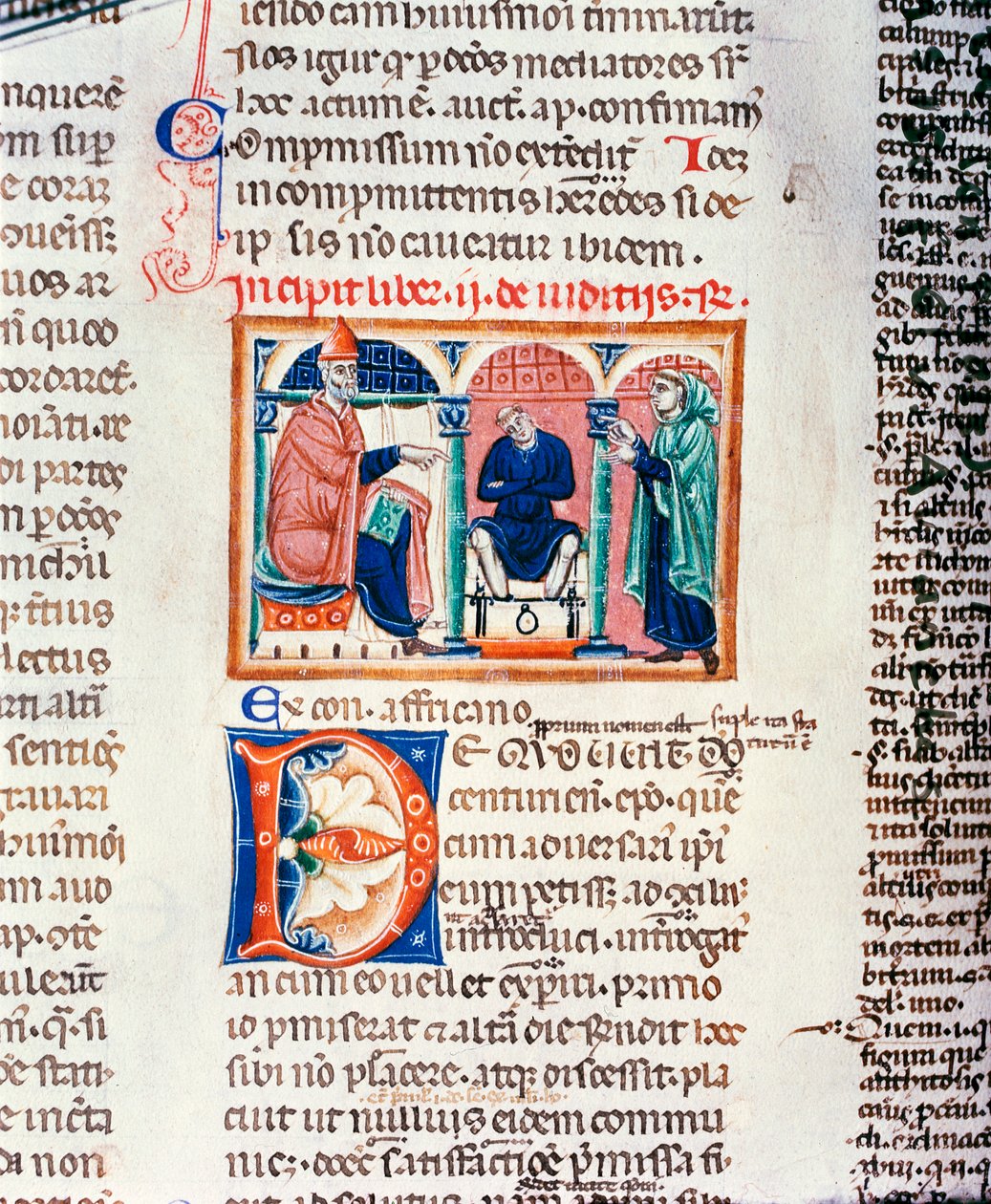 Ms 150 f.61v A Judgement, from Decrets de St. Gregoire IX od French School