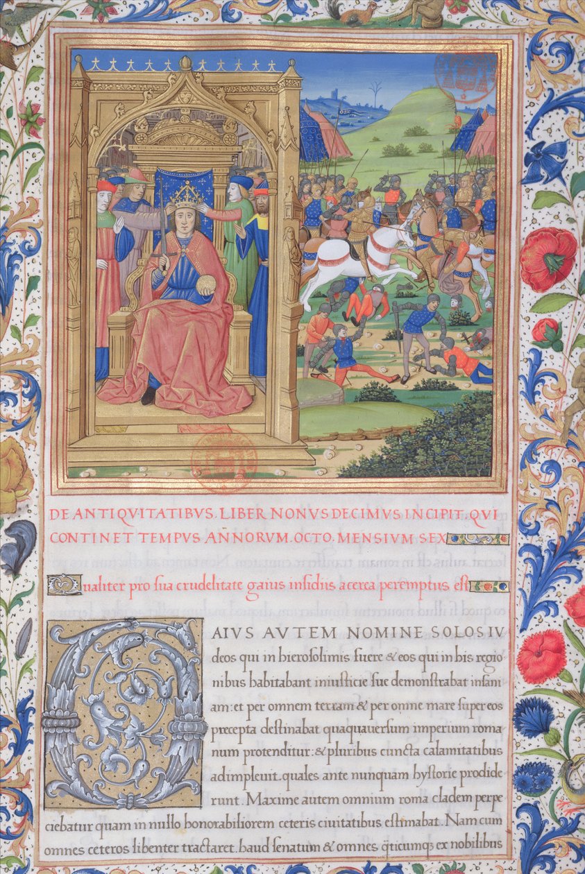 paní 1581 f. 371v Ilustrace z knihy XIX (Od odchodu Židů z Babylonu do Fadu, římského prokurátora), kapitola 1 Starožitnosti Židů (Antiquitates Judaicae) od Flavia Jose od French School