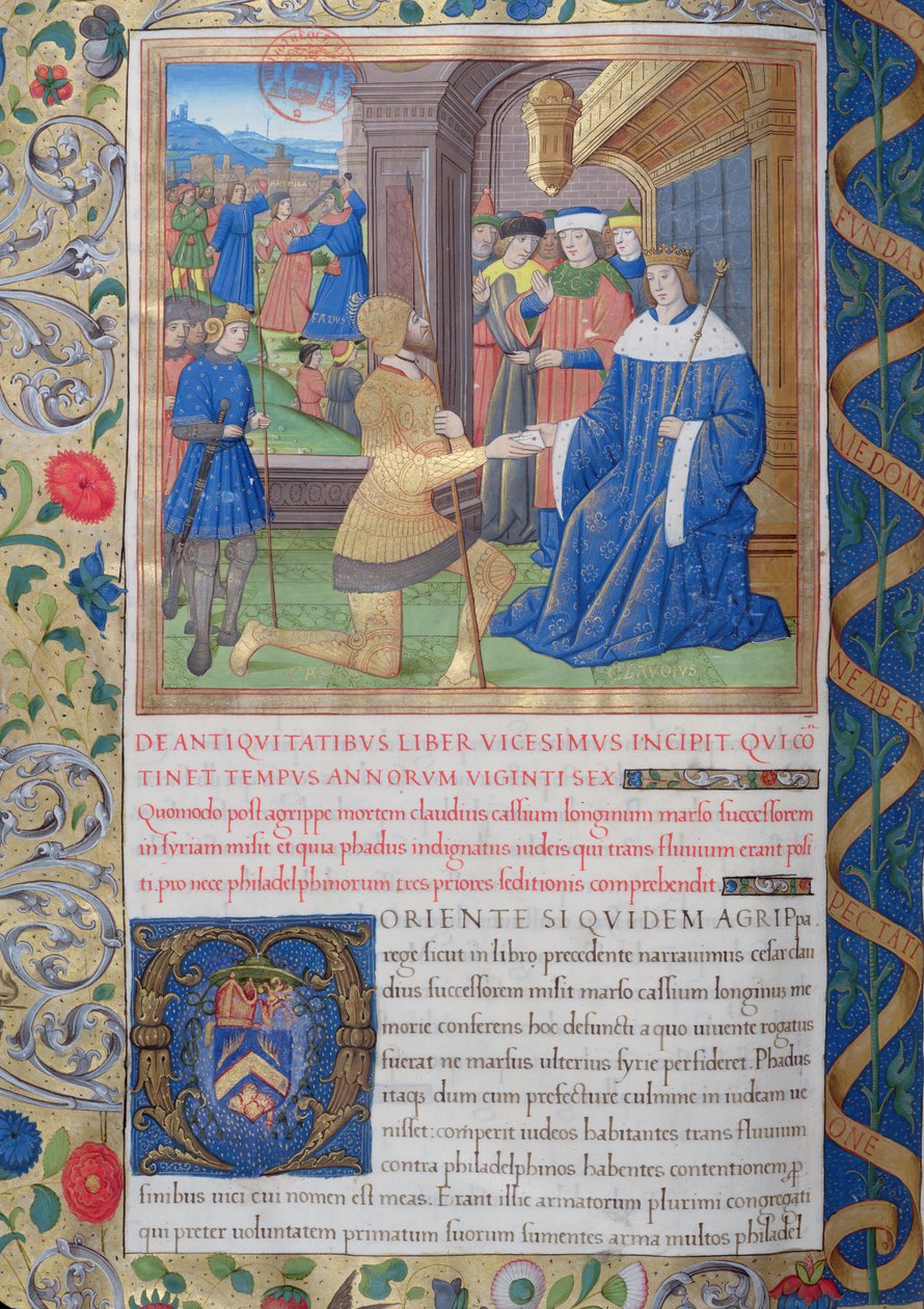 paní 1581 f. 897v Ilustrace z knihy XX (Od Fada prokurátora k Florovi), kapitola 1 Starožitnosti Židů (Antiquitates Judaicae) od Flavia Josepha - Jak po smrti Agrippy, od French School