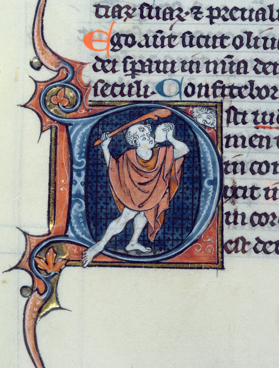 Ms 15 fol.236v Blázen drží kámen a tyč od French School