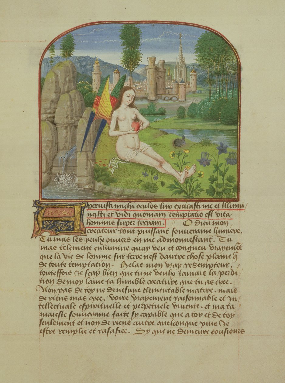 Ms 165 fol.31r Duše sedící proudem, z lInstruction dun Jeune Prince od Rene dAnjou, c.1465-68 od French School