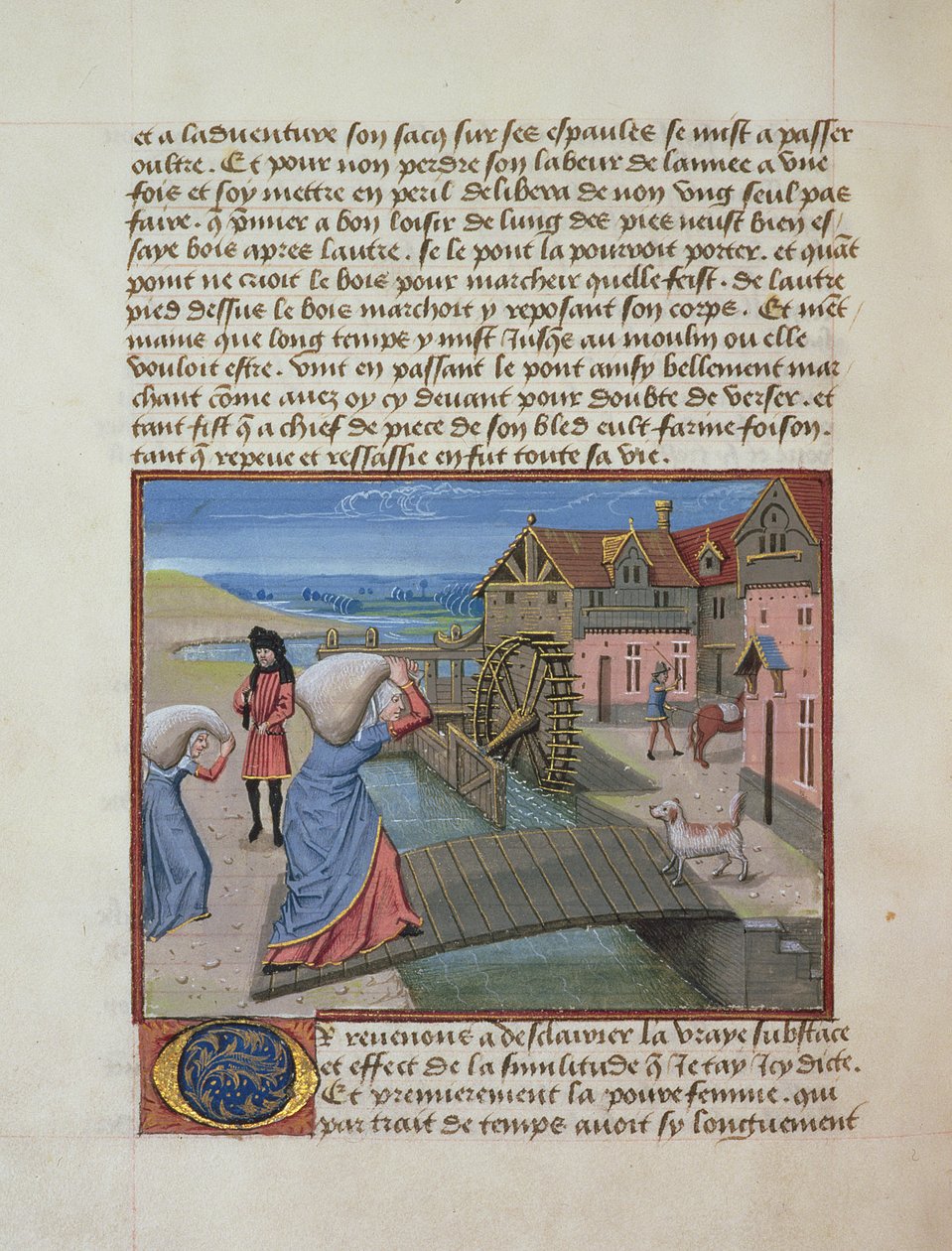 Ms 165 fol.48v A Watermill, from lInstruction dun Jeune Prince od Rene dAnjou, c.1465-68 od French School