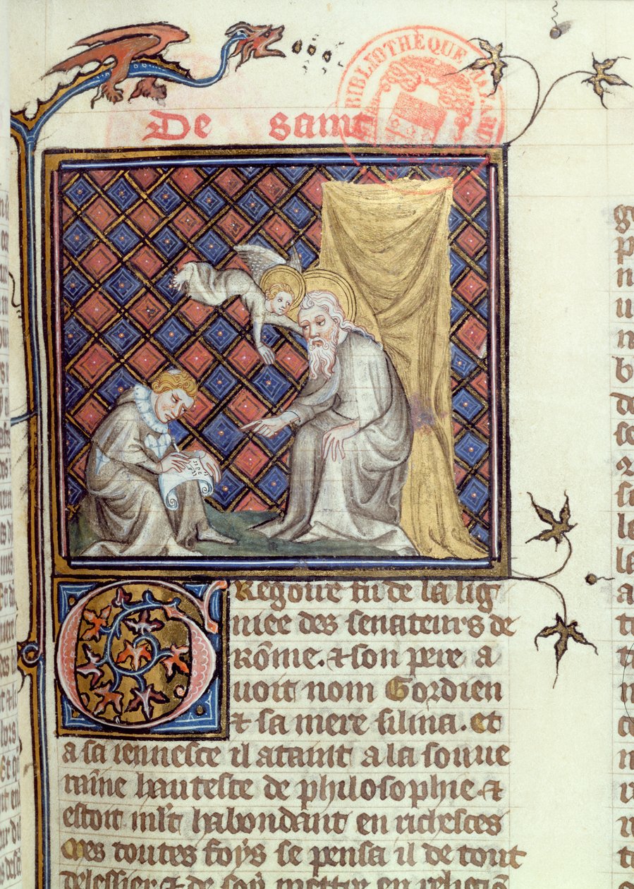 paní 1729 Řehoř, z Legendy o zlatých svatých od Jacquese de Voragine, kolem roku 1370 od French School