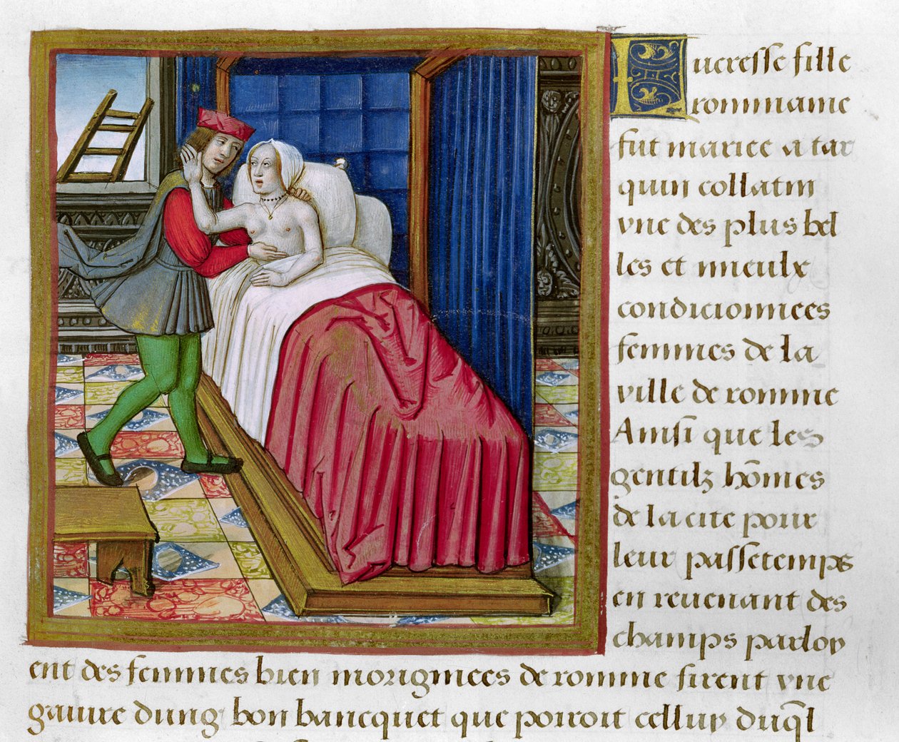 Paní 17 Lucretia, z Vie des Femmes Celebres, kolem roku 1505 od French School