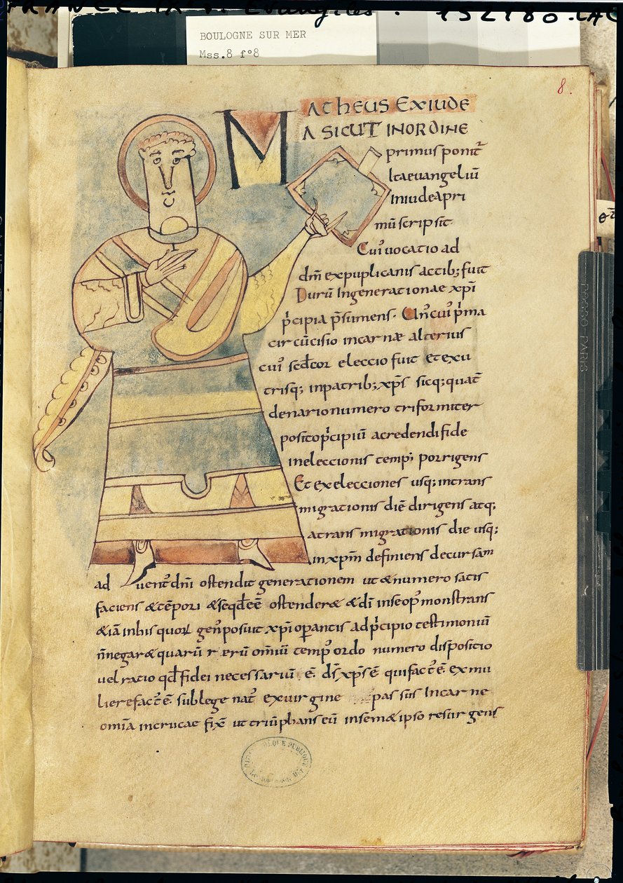 Ms 18 f.8 Svatý Matouš Evangelista od French School