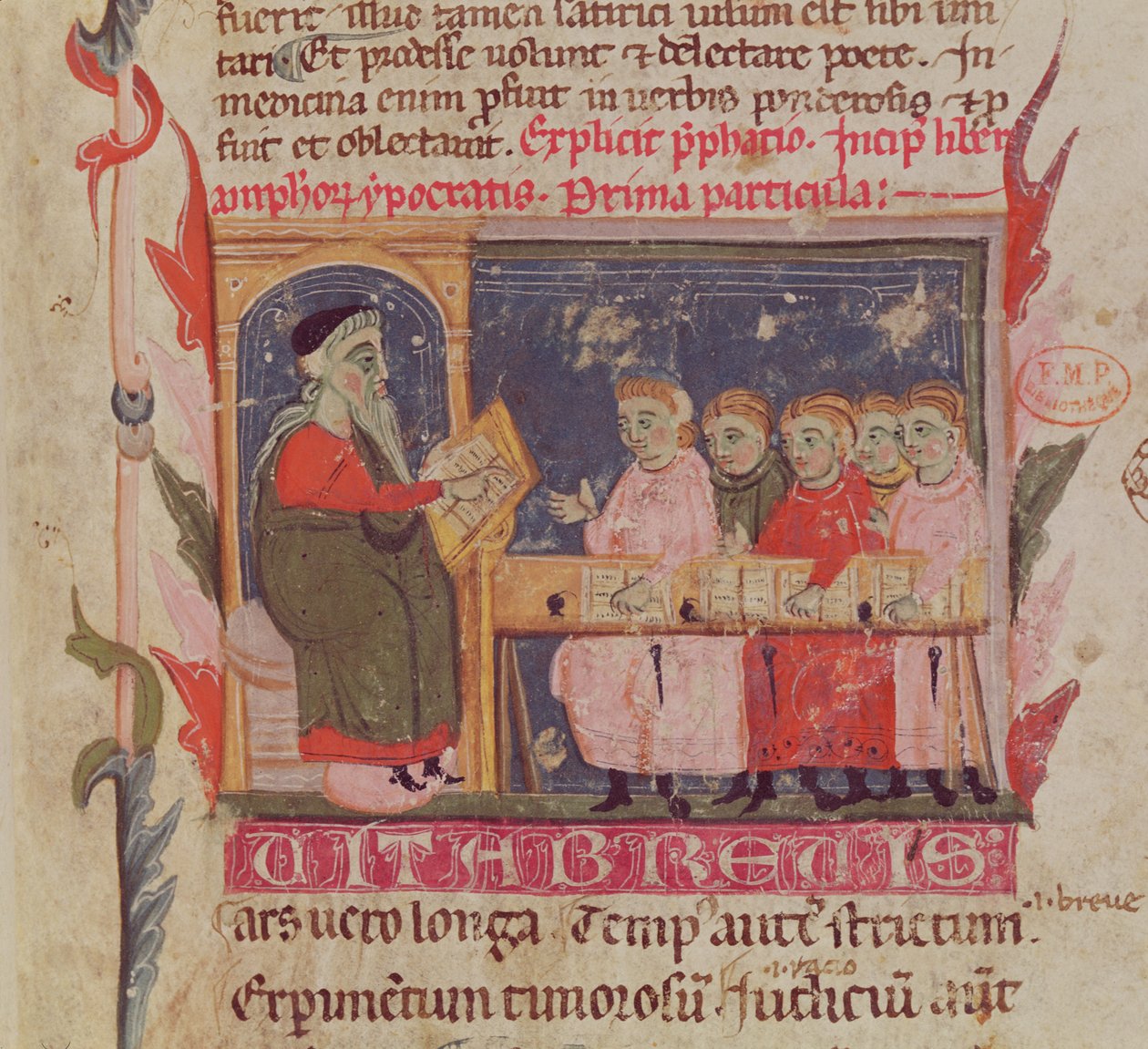 paní 2046 fol. 1 Instruktážní scéna, detail první stránky 