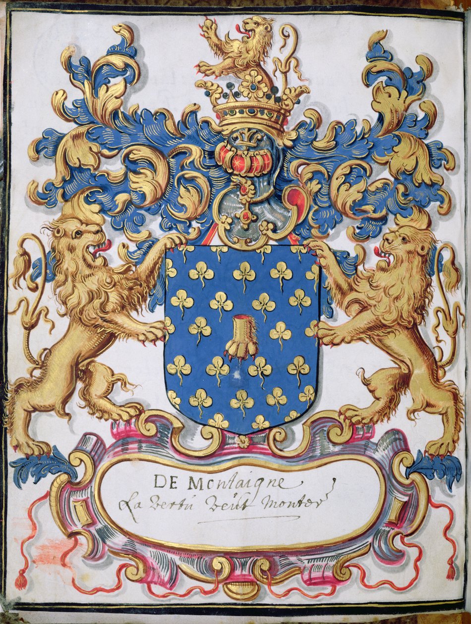 Ms 2151, fol.lv Erb Michela Eyquema de Montaigne (1533-92) od French School