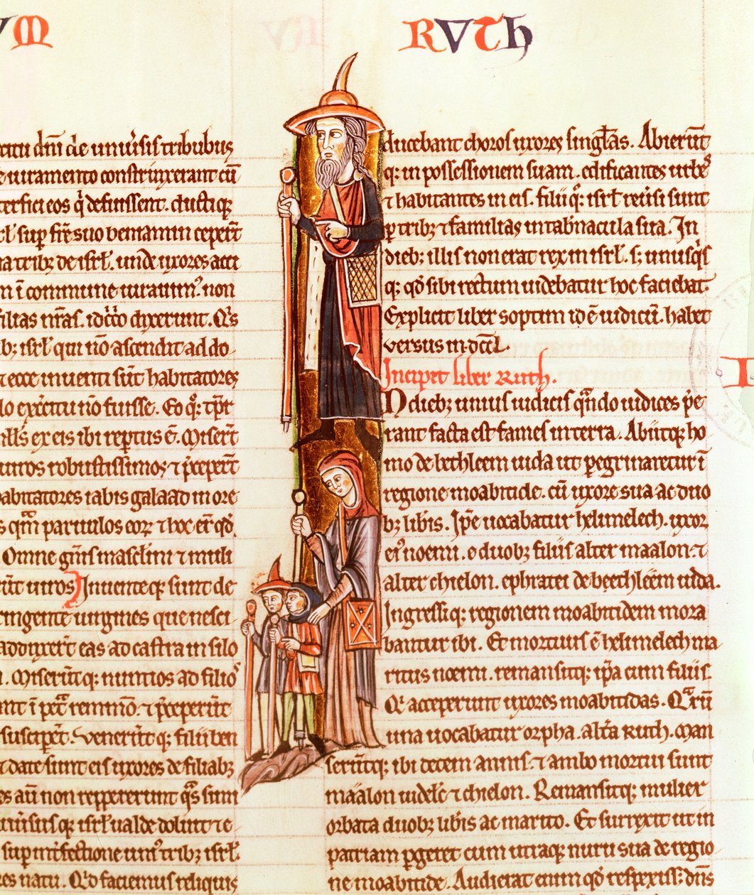 Ms 21 fol. 97 Ruth a Boaz, z Bible od French School