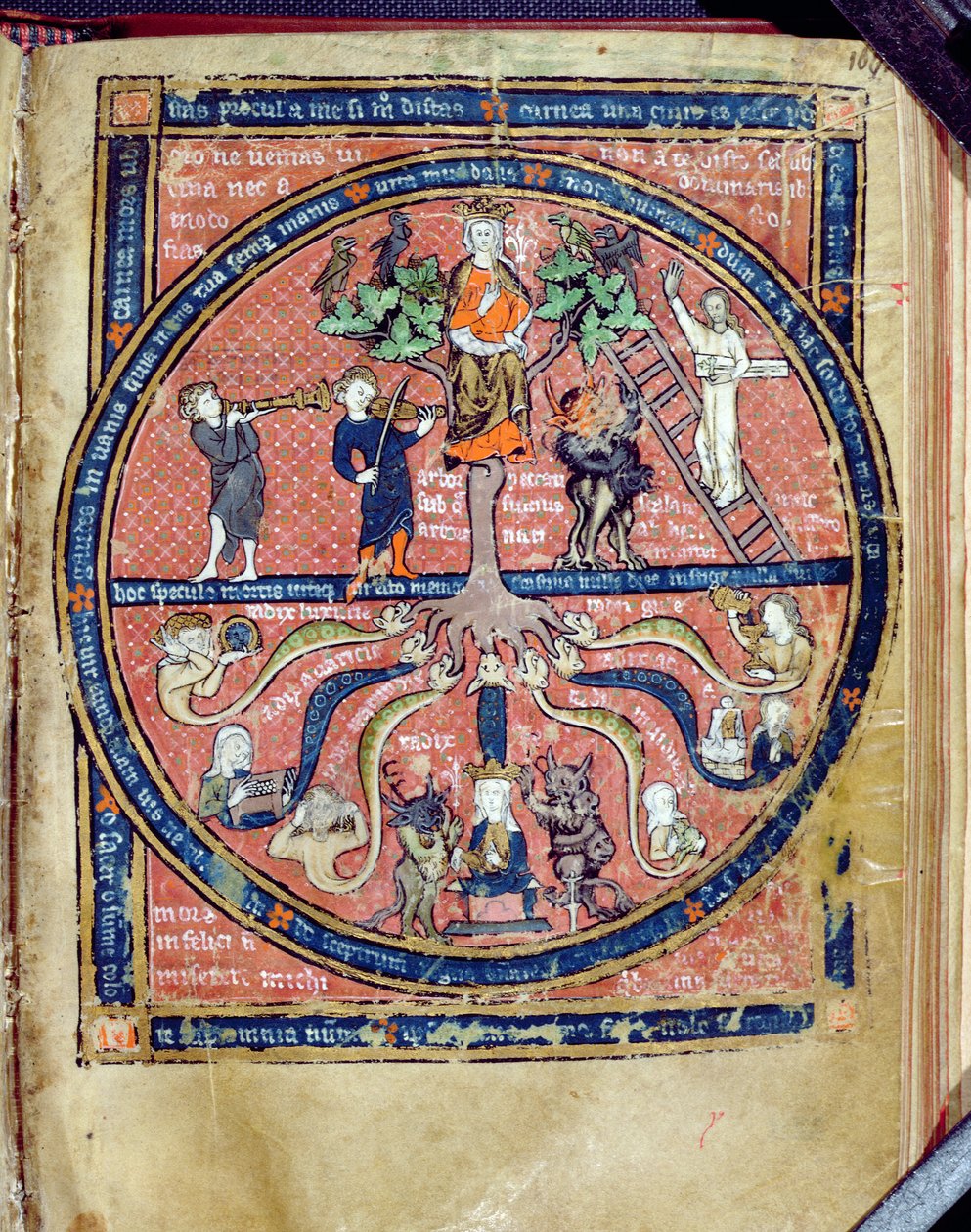 Alegorický strom Ms 2200, z De Philosophia Mundi od Guillaume de Conches (1100-54) 1276-77 od French School