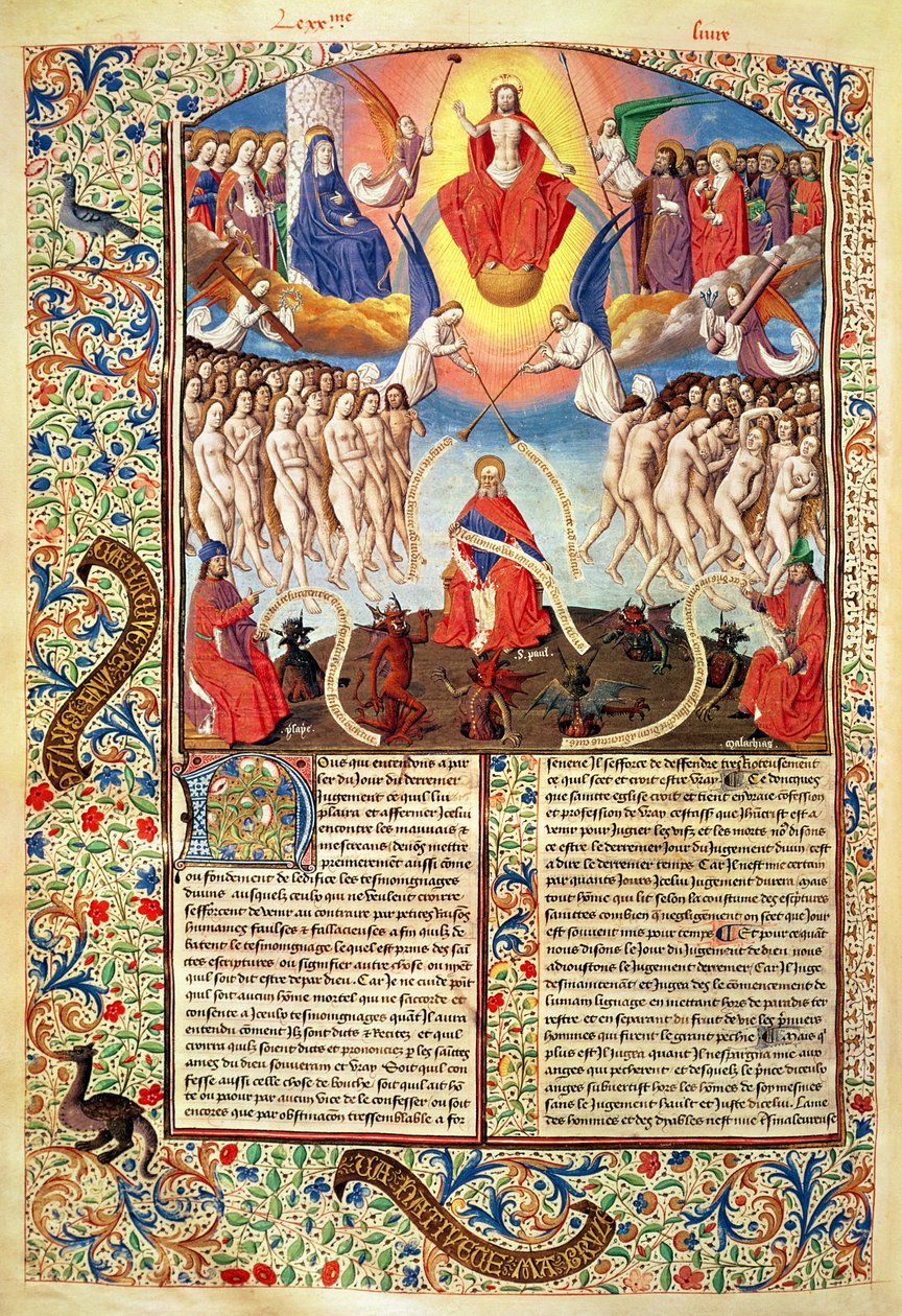 Ms 246 fol.371v Poslední soud, z De Civitate Dei od sv. Augustina z Hippa (354-430) od French School