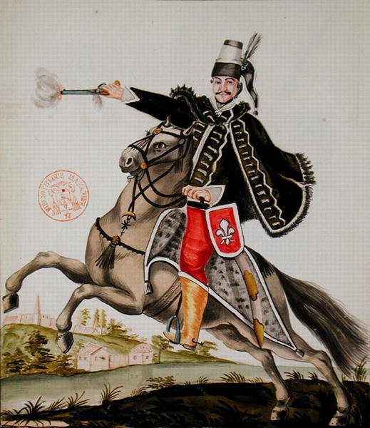 Paní 2848 husar z Esterhazyho pluku od French School