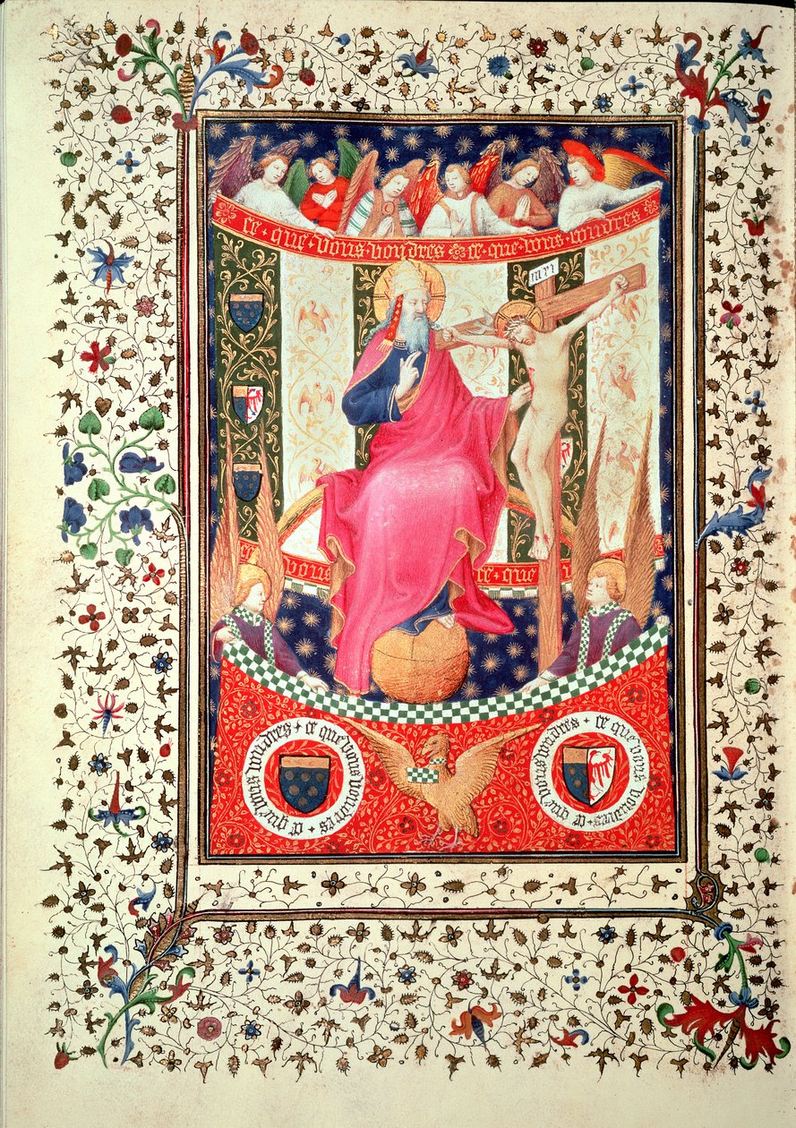 Ms 2 f.18v The Trinity, z Boucicaut Hours, c.1410 od French School