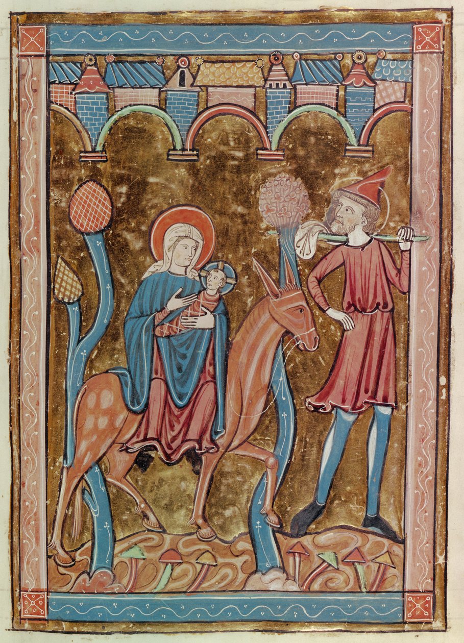 Ms 3016 fol. 12 Útěk do Egypta, z Psautier a lUsage de Paris od French School