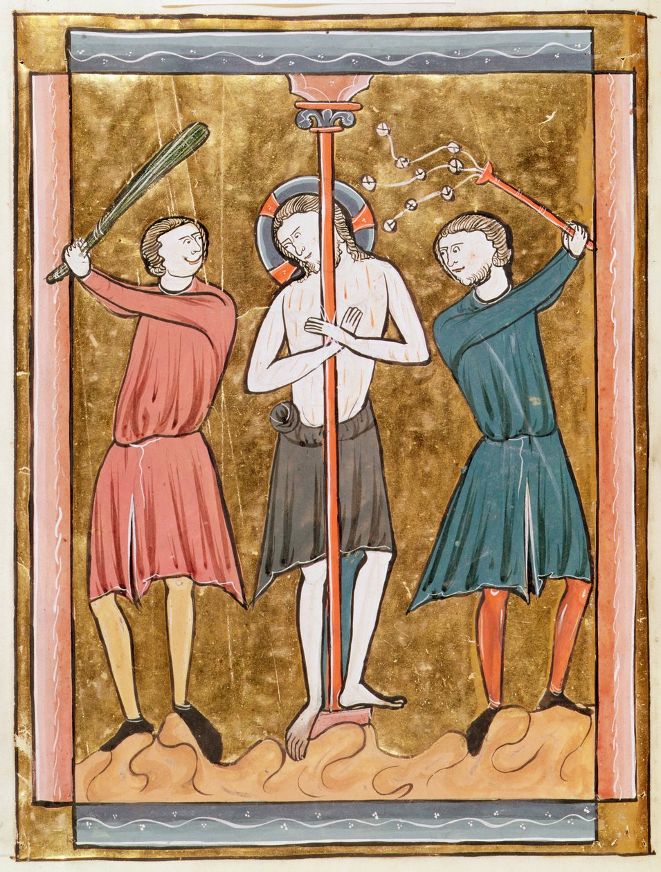 Ms 3016 fol.17v The Flagellation, od Psautier a lUsage de Paris od French School