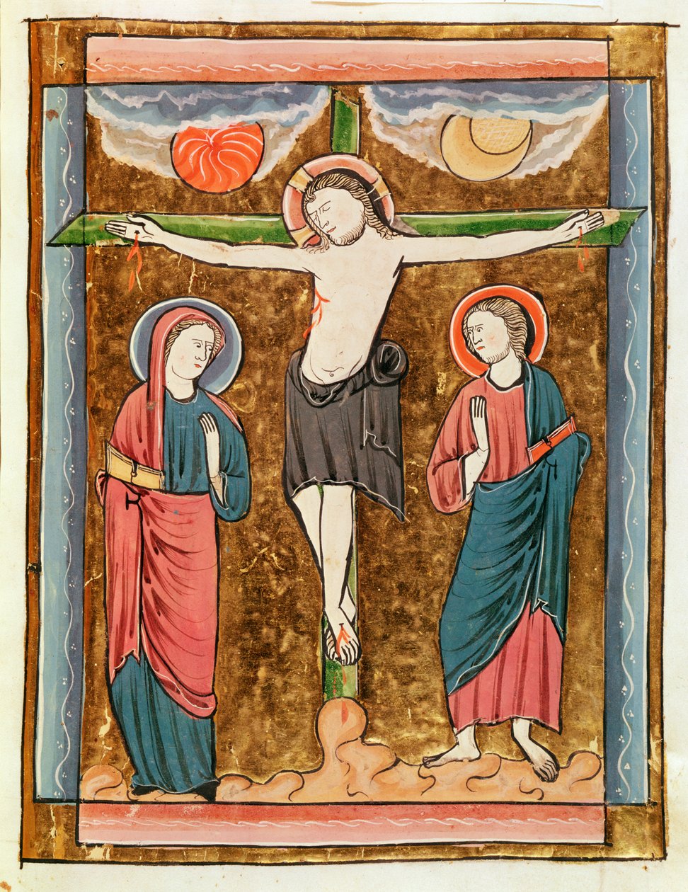 Ms 3016 fol. 18r Ukřižování, z Psautier a lUsage de Paris od French School