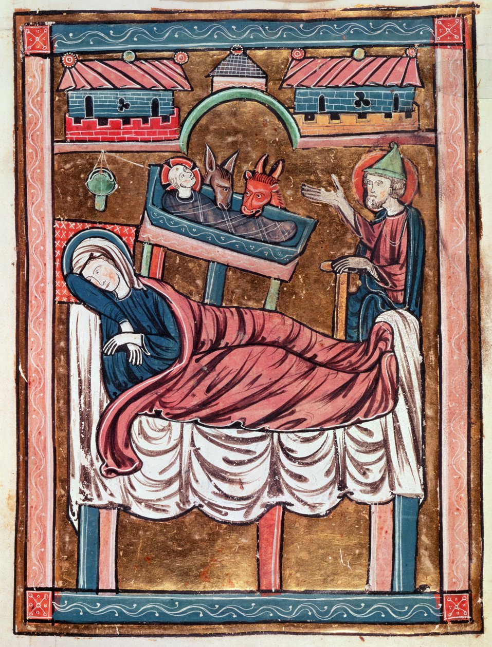 Ms 3016 fol.8 Narození Páně, z Psautier a lUsage de Paris od French School