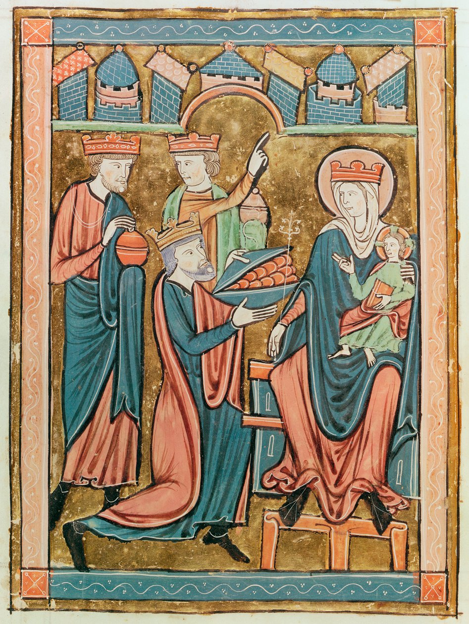 Ms 3016 fol.9v Klanění tří králů, z Psautier a lUsage de Paris od French School