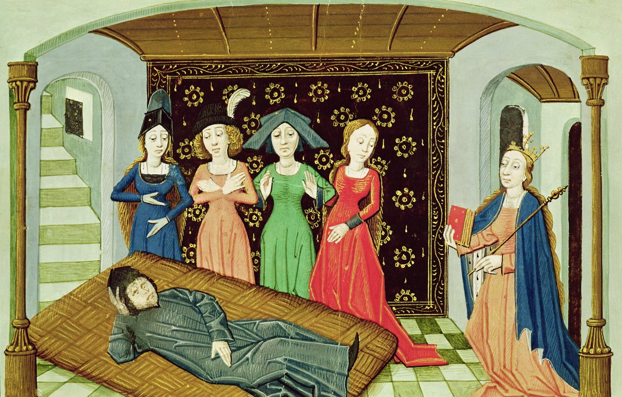 Ms 3045 f.3 Boethius, Filosofie a múzy, z The Consolation of Philosophy od French School