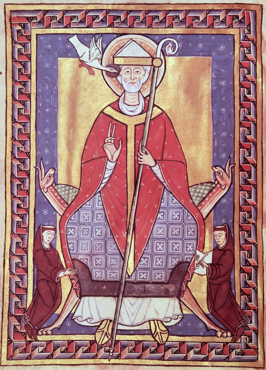 Ms 315 f.1v St. Gregory, from Extract from his Works od French School