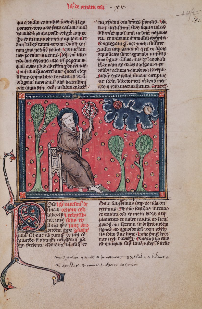 Ms 320 Fol.192 The Heavens, z De Natura rerum od Thomase van Cantimprea (1201-72) od French School