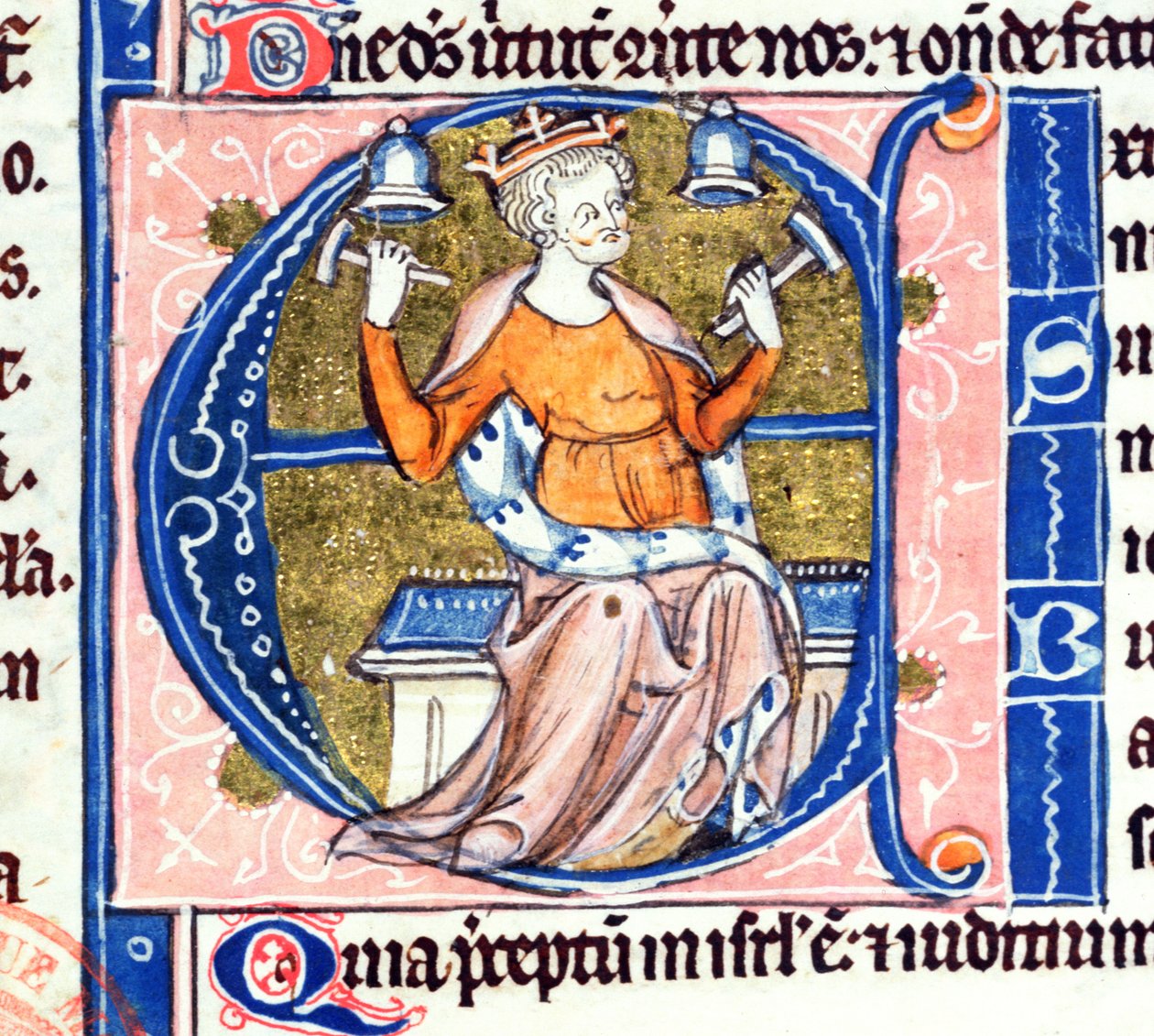 Ms 34 Historická iniciála A z latinské bible od French School