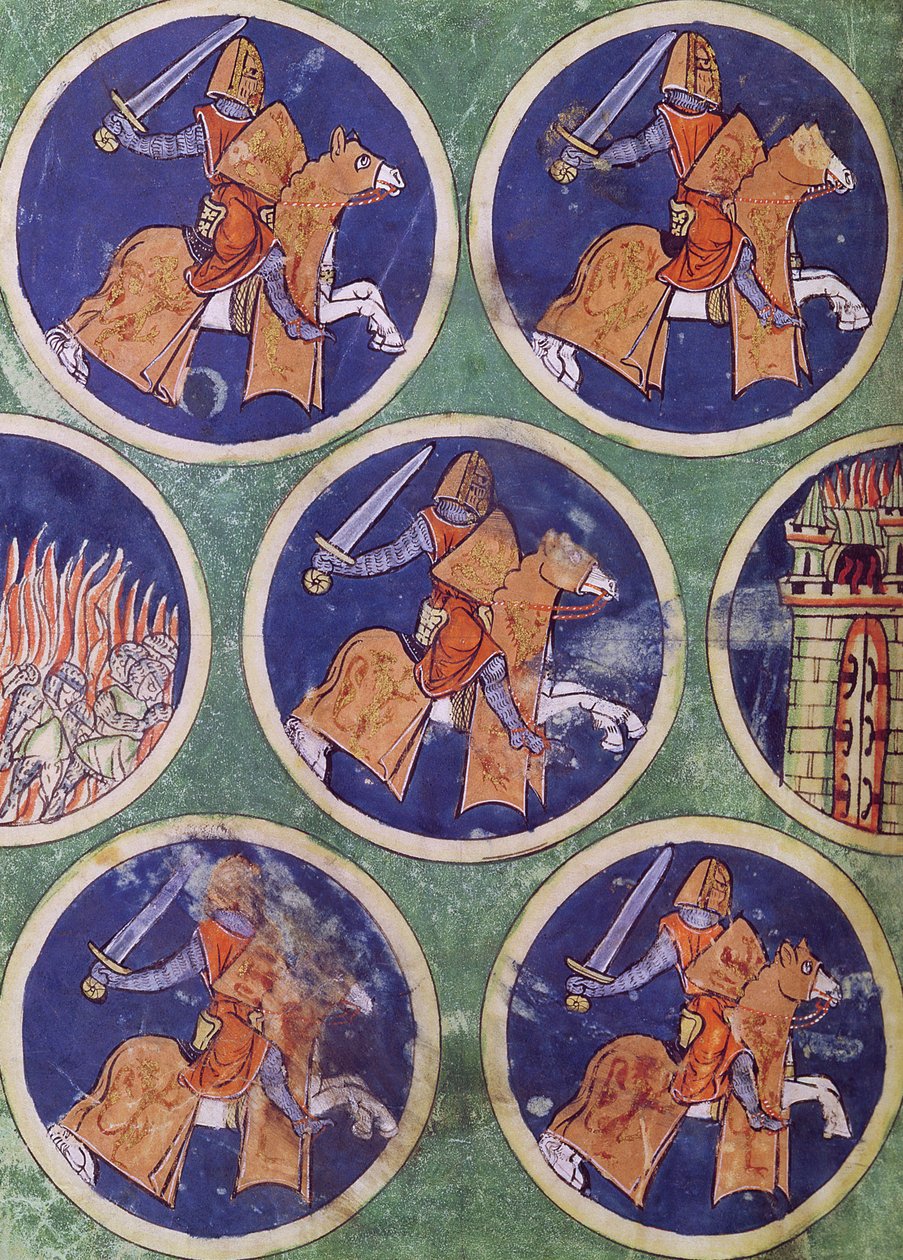 Ms 3516 fol.217v Pět rytířů od French School