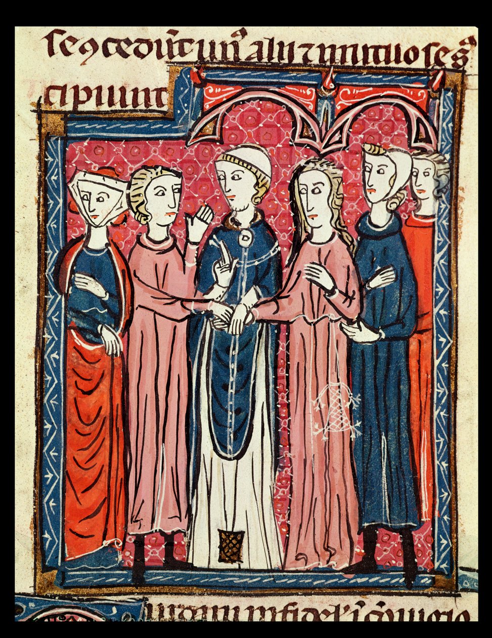 Ms 372 fol.153 A Marriage, from Decrets de Gratien od French School