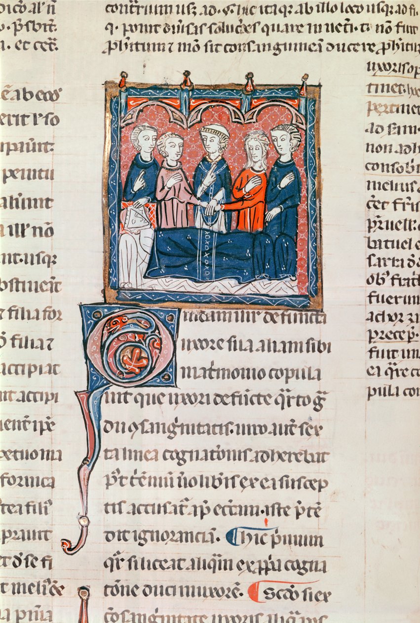 Ms 372 fol.243 Manželství vdovce, z Decrets de Gratien od French School