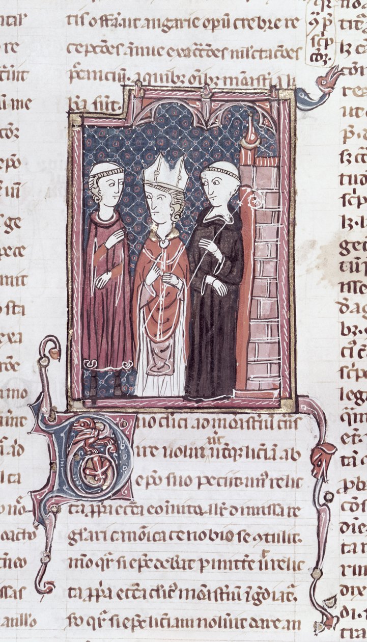 Ms 373 fol.51v Mnich, biskup a opat, z Decrets de Gratien od French School
