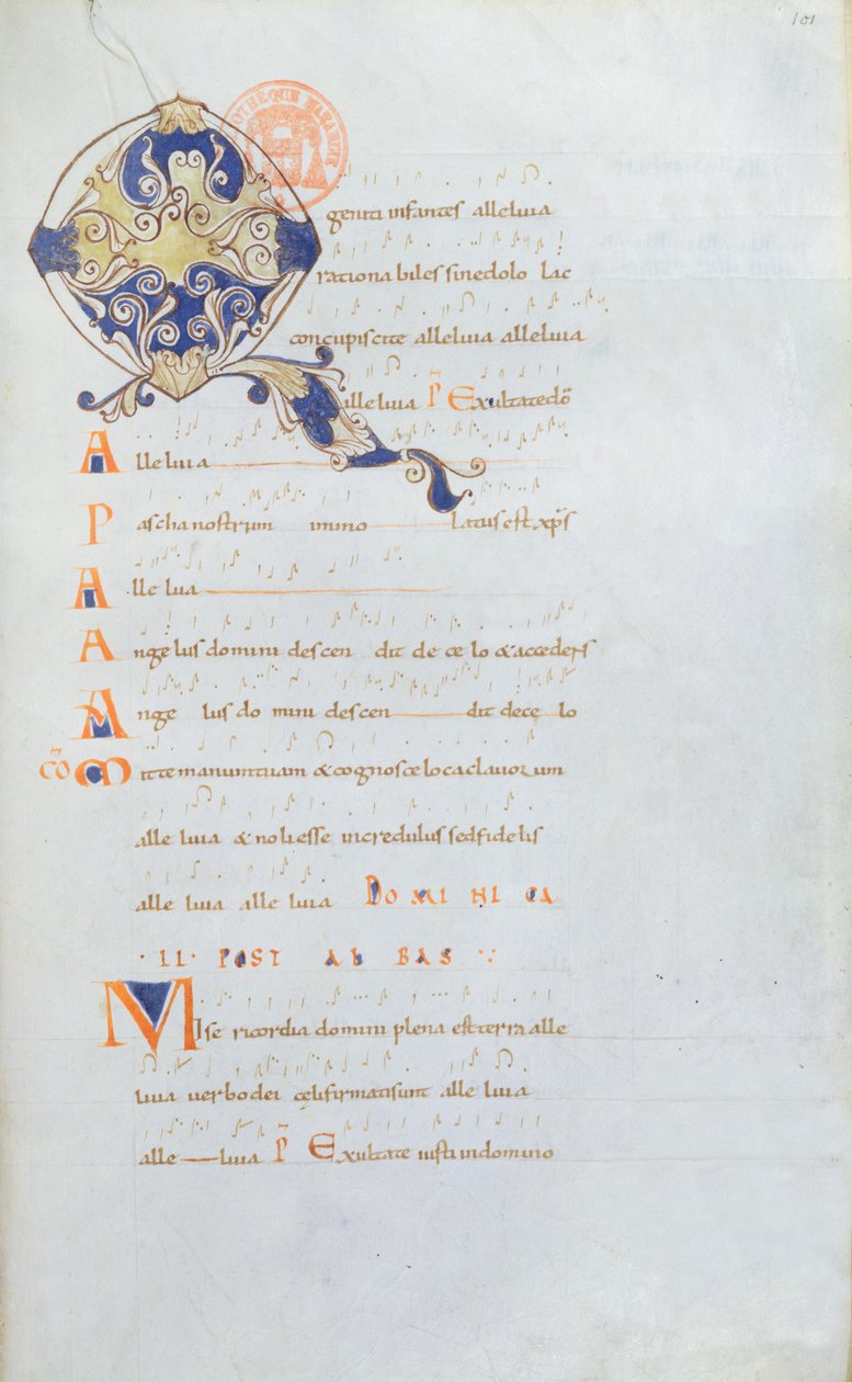 Antifonář Ms 384 z opatství Saint Denis, 11. století od French School