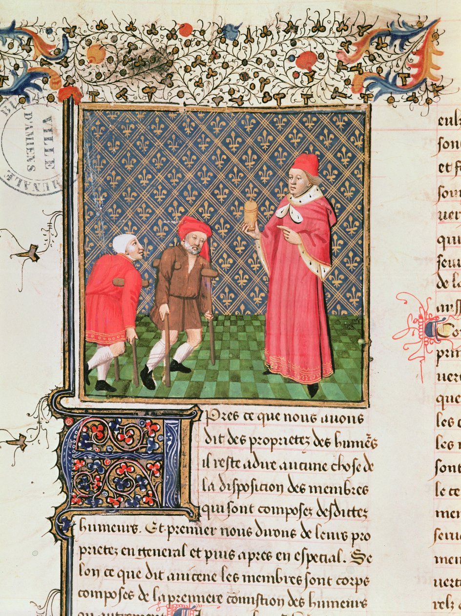 Ms 399 fol.35v Žebráci, z knihy Barthelemyho lAnglaise Livre des Proprietes des Choses. od French School
