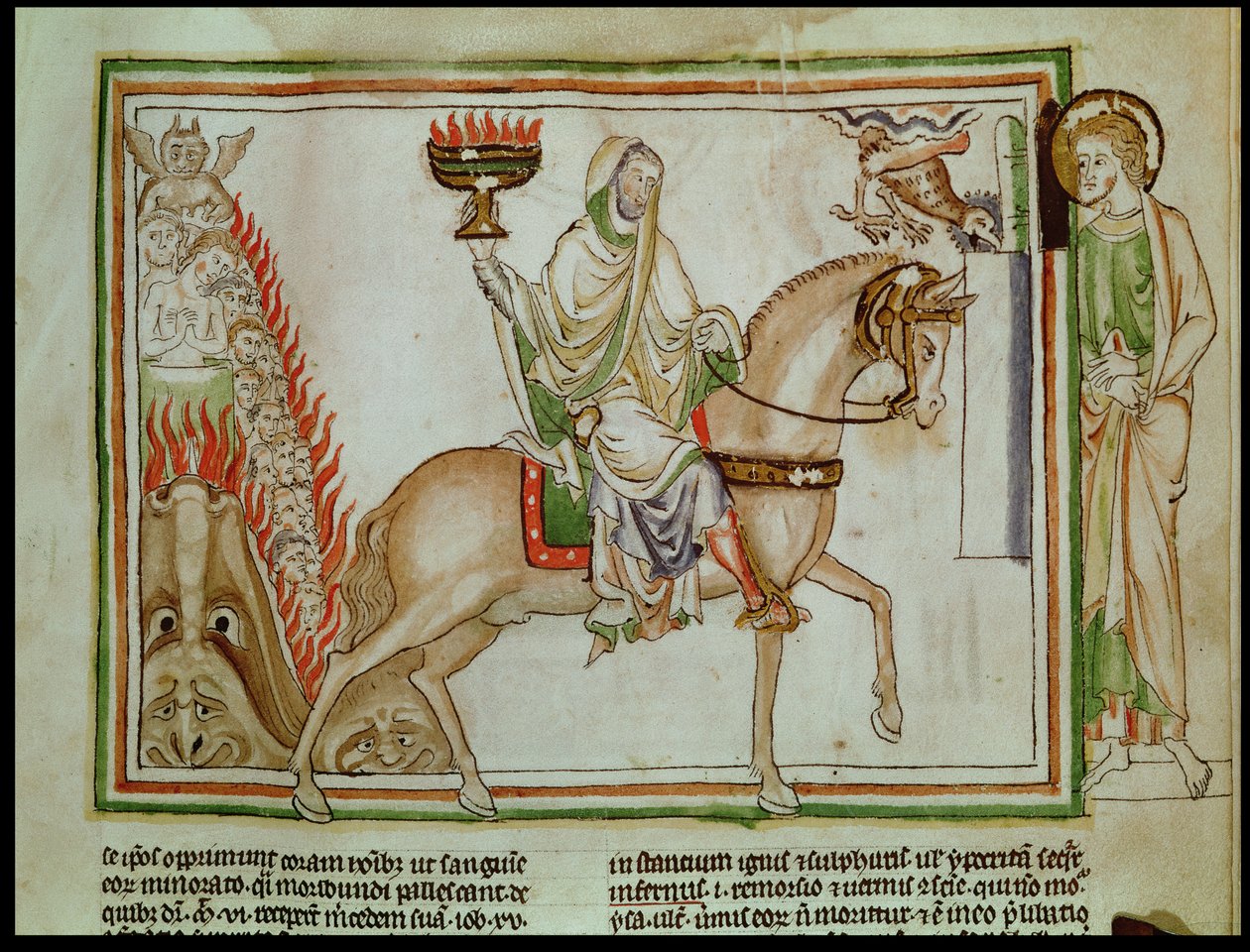 Ms 422 fol.22r Otevření čtvrté pečeti: Smrt na bledém koni od French School