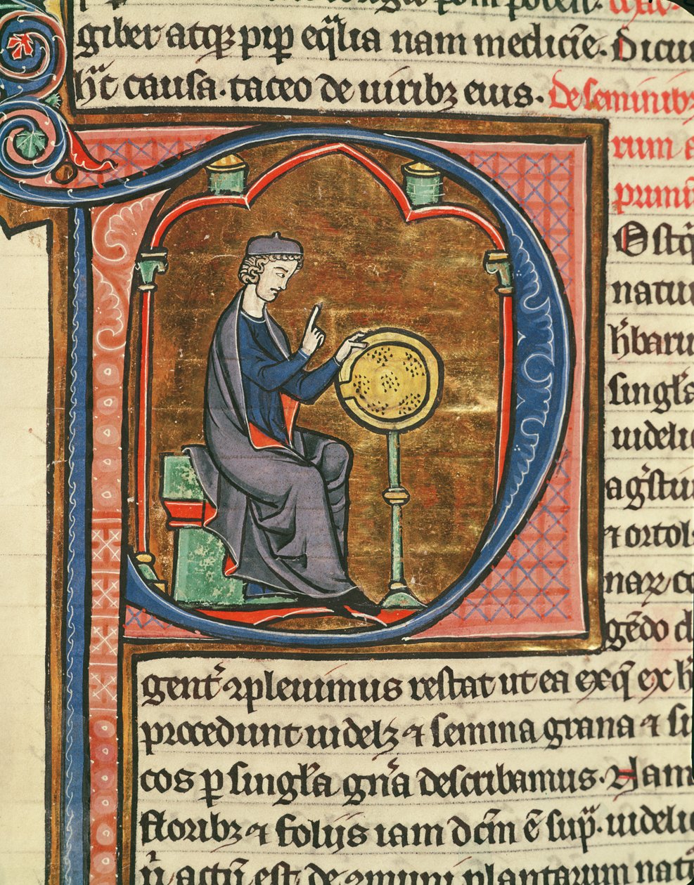 Ms 426 fol. 48 Prosévání obilí, z Le Miroir de la Nature od Vincenta de Beauvais od French School